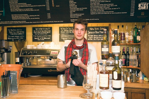 A barista at Coffee Aroma in Lincoln.  Photo: Samuel Cox