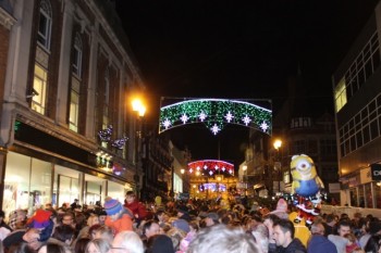 Lincoln High Street, full for the Christmas lights turn-on. Photo: Alice Eagle