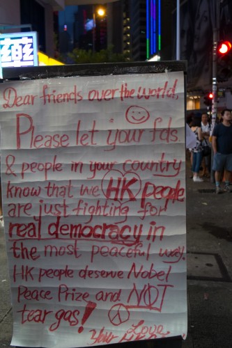 handwritten occupy HK poster