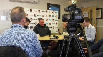 Chris Moyses speaks to the press ahead of Saturday's match vs Welling