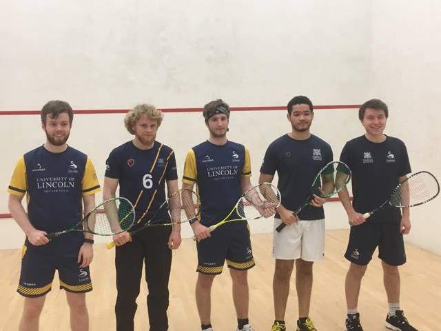 The University of Lincoln Squash Team beat Derby's 3rds 5-0